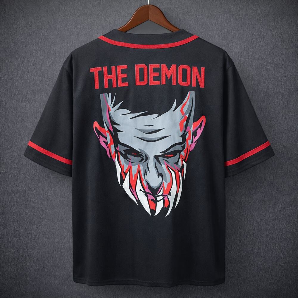 WWE Authentic Wrestling The Demon Balor Men’s Black Red Embroidered Jersey 3XL
